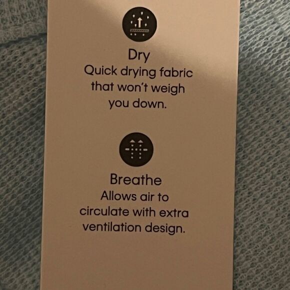 Calvin Klein Performance Light Blue Waffle Knit Rolled Cuff T-Shirt Women XS NWT - Picture 7 of 8